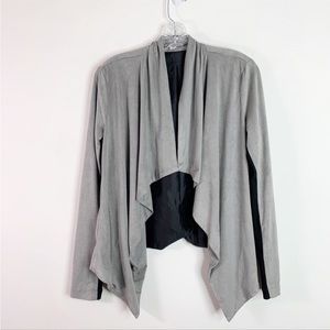 Faux grey/black suede cardigan